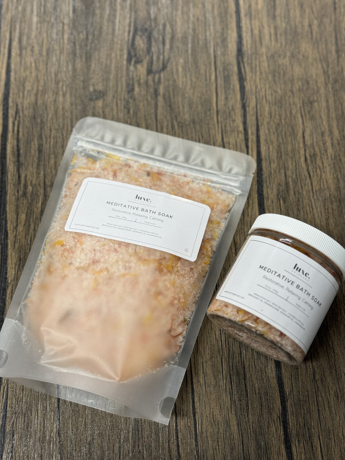 Meditative Bath Salt Soak with Himalayan Salt and Dead Sea Salt 16z